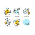 Dental Concept Thin Line Icons Labels Set. Vector Royalty Free Stock Photo