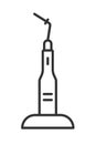 Dental Cordless Gutta Percha Obturation System linear icon. Endo Heated Pen Vertical Condensation. Root Canal Filling