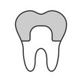 Dental crown color icon