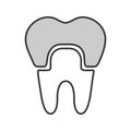 Dental crown color icon