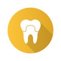 Dental crown flat design long shadow glyph icon Royalty Free Stock Photo