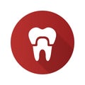 Dental crown flat design long shadow glyph icon Royalty Free Stock Photo