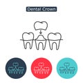 Dental crown, tooth treatment sign.