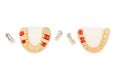 dental crowns and bridges. ceramic-metal crowns. dental prosthetics. false teeth Royalty Free Stock Photo