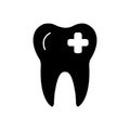 Black solid icon for Dental, care and tooth Royalty Free Stock Photo