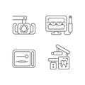 Dental devices linear icons set