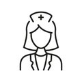 Dental Doctor Woman Line Icon. Female Dentist Linear Pictogram. Dental Surgeon Sign. Physician Specialist, Orthodontist