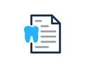 Dental Document Icon Logo Design Element