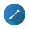 Dental drill flat design long shadow glyph icon