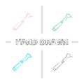 Dental drill hand drawn icons set