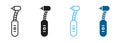 Dental Drill Line and Silhouette Icon Set. Dentists Professional Instrument Black and Color Pictogram Collection. Tooth