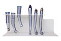 Dental drill tools on stand.