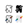 Dental Drug for Healing Tooth Icon, Logo, and illustration