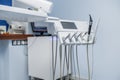 Dental equipment. Background of dental equipment and tools