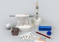 Dental equipment, instruments for root canal filling.