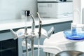 Dental equipment setup in a modern clinic with tools Royalty Free Stock Photo