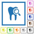 Dental examination flat framed icons Royalty Free Stock Photo