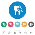 Dental examination flat round icons
