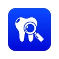 Dental examination icon blue vector