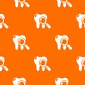 Dental examination pattern vector orange Royalty Free Stock Photo