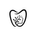 Dental Face Women Branch Leaf Natural Logo Design Inspiration