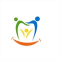 Dental family vector logo graphic modern
