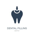 dental filling icon in trendy design style. dental filling icon isolated on white background. dental filling vector icon simple