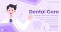 Dental Flat Design Illustration Post Editable of Square Background Suitable for Social media, Feed, Card, Greetings and Web