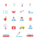 Dental Flat Icons Set.