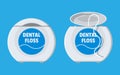 Dental floss in box. Container thread for tooth Royalty Free Stock Photo