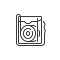 Dental floss box line icon Royalty Free Stock Photo