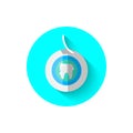 Dental floss icon, illustrated in flat design style vector illustration. Modern icon of dentistry. Website and design Royalty Free Stock Photo