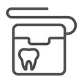 Dental floss line icon, International dentist day concept, floss to clean teeth sign on white background, Roll of dental Royalty Free Stock Photo