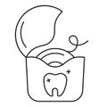 Dental floss line icon vector isolated Royalty Free Stock Photo