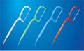 Dental Floss Picks, Multi-color Dental Cleaning Tool, Vector