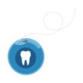 Dental floss.A special thread for cleaning the interdental spaces from plaque. Hygiene of the oral cavity.