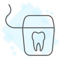 Dental floss thin line icon, stomatology dental Royalty Free Stock Photo