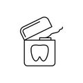 Dental floss, tooth icon. Simple line, outline vector bathroom icons for ui and ux, website or mobile application