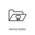 Dental Folder icon. Trendy modern flat linear vector Dental Fold