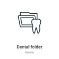 Dental folder outline vector icon. Thin line black dental folder icon, flat vector simple element illustration from editable Royalty Free Stock Photo