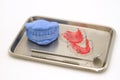 Dental gypsum models and dental brace in medical tray