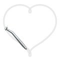 Dental handpieces instrument and heart shape frame made from cable, illustration 3D virtual