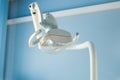 Dental health care concept background - Dental handle lamp close up. Dentistry and stomatology equipment