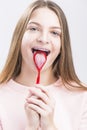 Dental Health Concepts. Closeup Portrait of Caucasian Teenage Girl