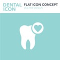 Teeth heart icon simple vector concept