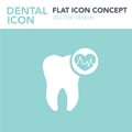 Teeth heart icon simple vector concept