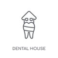 Dental House linear icon. Modern outline Dental House logo conce