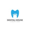 Dental house logo vector design template