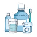 Dental hygiene equipment icons