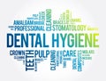 Dental hygiene word cloud collage, health concept background Royalty Free Stock Photo
